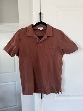 Sunspel Riviera Polo Shirt in Dark Chocolate Cotton Piqué S